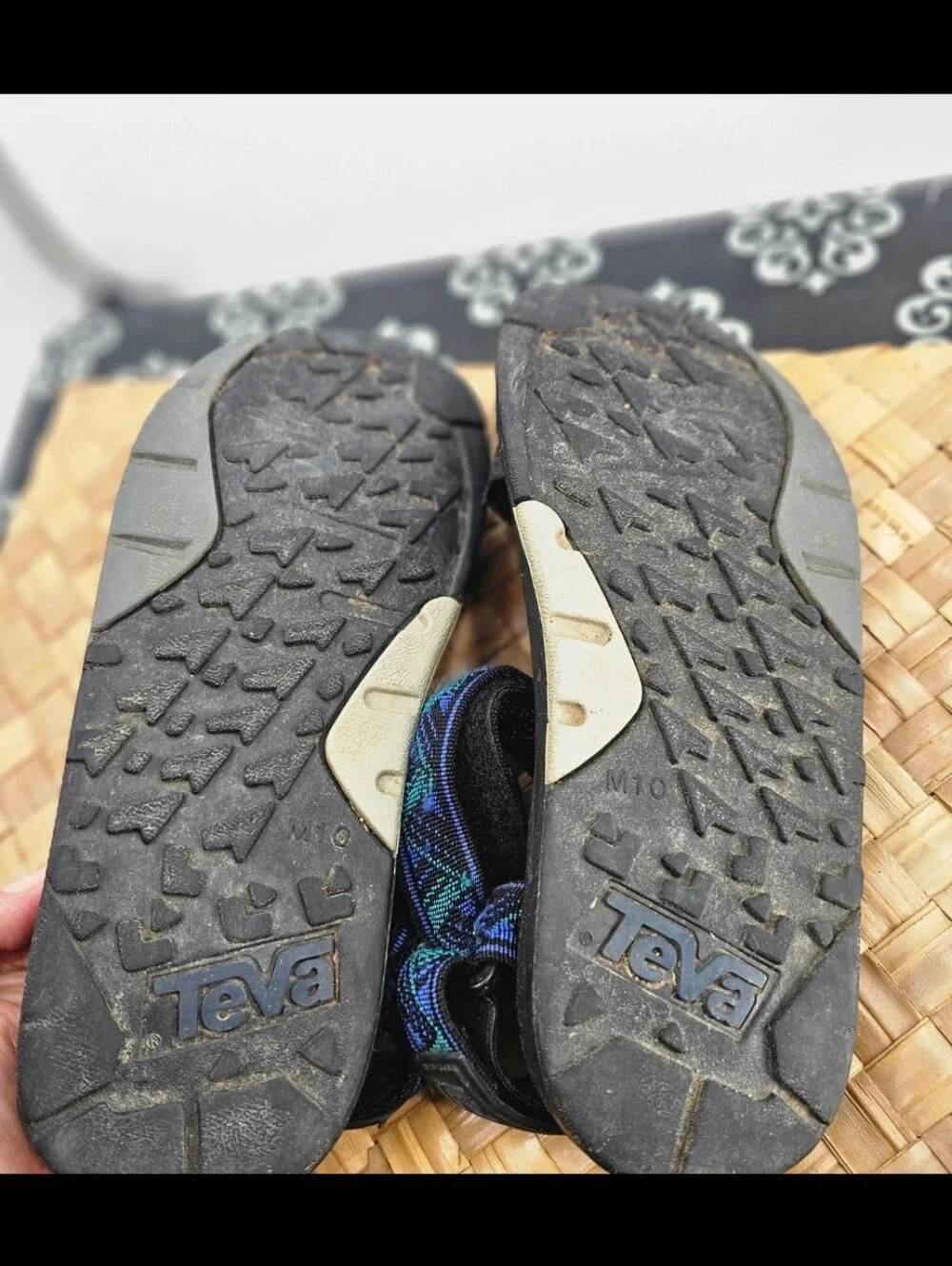 Teva Sandals Men Black Blue Size 10